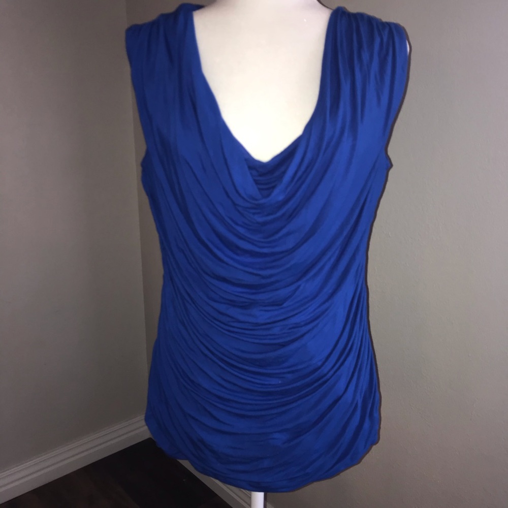 Maurices Ruched Blue Sleeveless Top Size 1